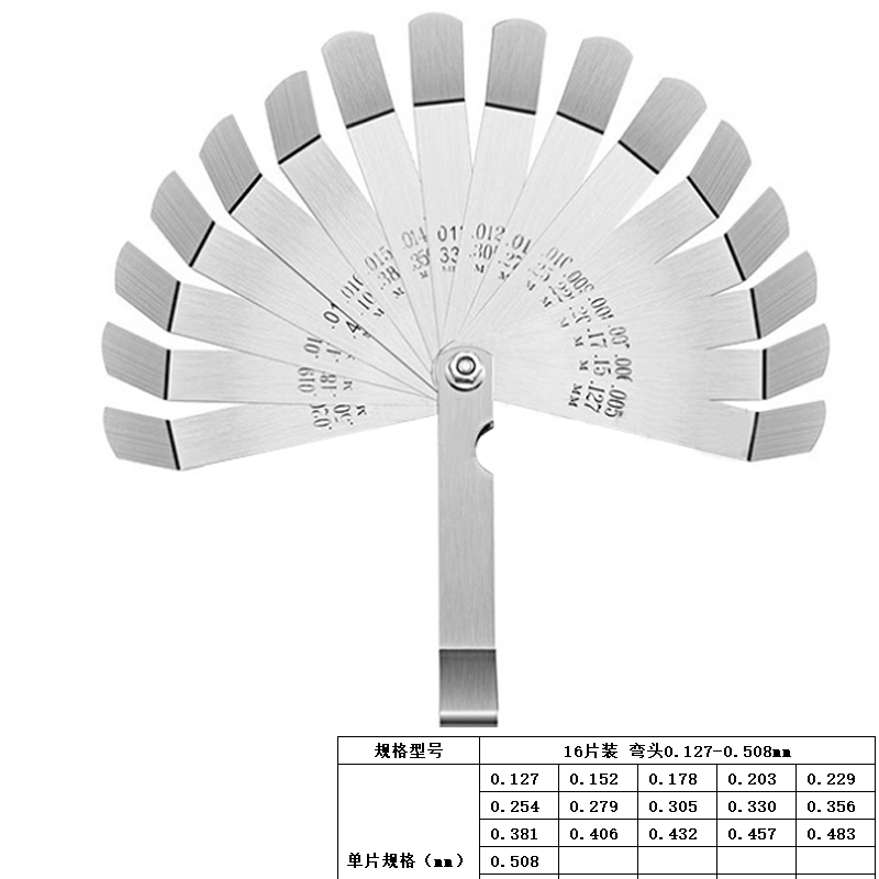 0.02-1.0mm塞尺片不锈钢塞尺0.05mm间隙片塞规厚薄规17塞片100mm - 图3