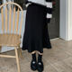High-waisted, versatile, slimming butt-covering knitted fishtail skirt for fat girls