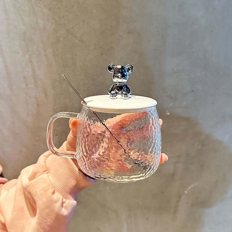 小熊袋盖勺高颜值马克杯玻璃杯