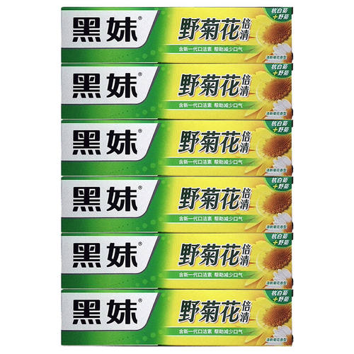 黑妹牙膏6支装天然野菊花清新口气含口洁素清火去渍国货正品包邮 - 图1