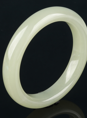 天然保真和田玉晴水绿手镯