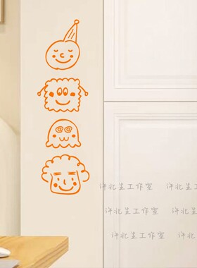 许北生可爱小丑玻璃门贴纸