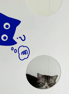 墙面玻璃个性猫咪黑色贴纸