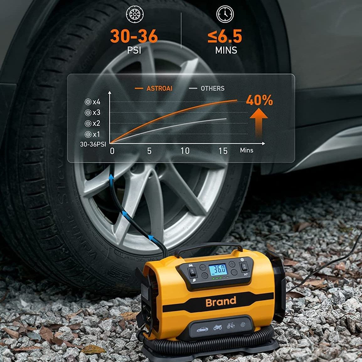 AC/DC汽车充气泵交流110-230V打气泵直流12V双电源气泵车载充气泵 - 图0