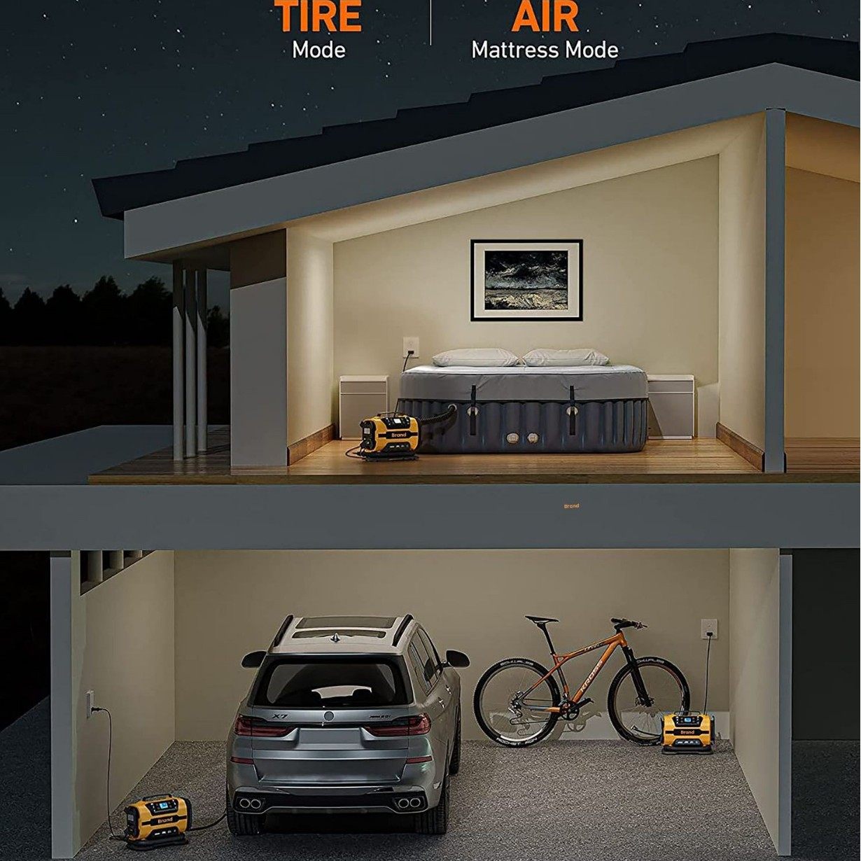 AC/DC汽车充气泵交流110-230V打气泵直流12V双电源气泵车载充气泵 - 图1