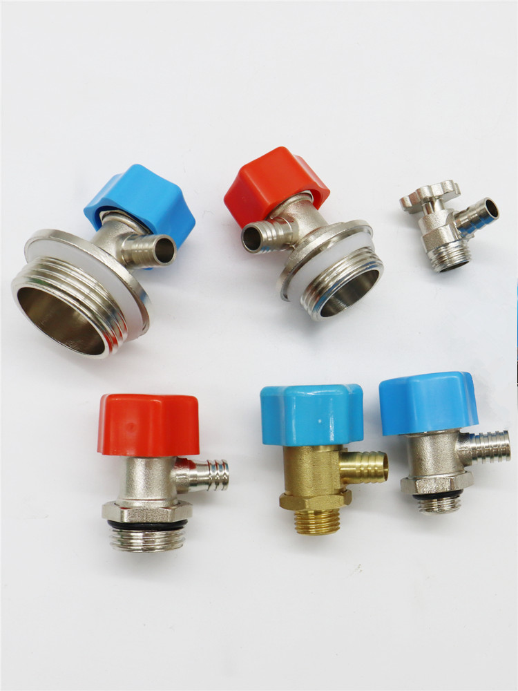 地暖分水器排气阀跑风2分46分1寸暖气片排气堵头小背篓排污放水阀 - 图1