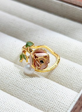 滴油镀金新品几何造型戒指宫廷风