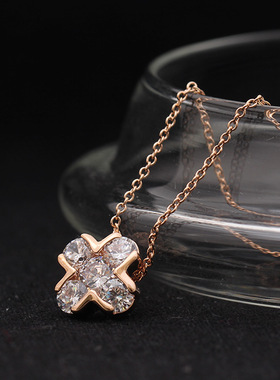 夸张金蟾爱心锆石项链女长款吊坠