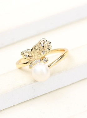 韩式甜美锆石耳朵戒指开口调节