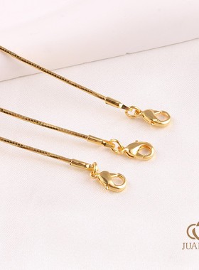 铜镀真金扭形麻花蛇骨项链