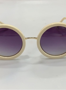 偏光镜/艾尼雅厚重太阳镜墨镜圆形红白框男女包邮K301野原同款