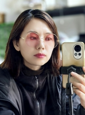 复古圆框半框墨镜女高级感防紫外线甜美可爱半框太阳镜粉片美颜镜