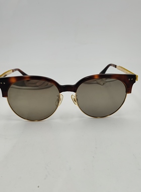 时尚复古半框太阳镜玳瑁色配金色金属边偏光镜片潮流百搭CE462