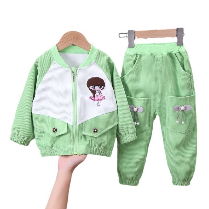 2024年女童套装新款童装套装女童洋气春装韩版女宝宝时髦两件套