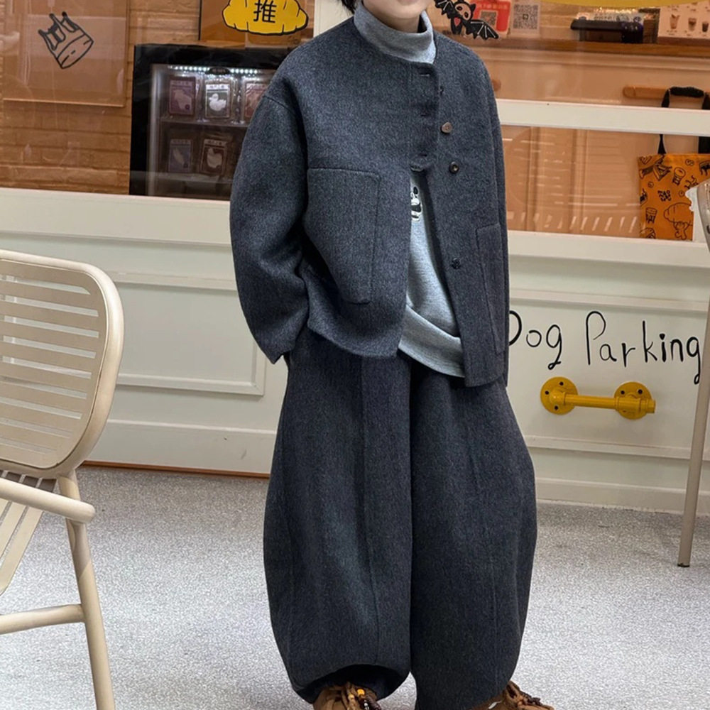 男童秋冬毛呢潮酷痞帅纯色套装2025新款中大童洋气加厚保暖两件套,淘宝优惠券,粉丝福利购,淘宝优惠卷