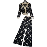 Осенний трикотажный весенний комплект для отдыха, в стиле Шанель, коллекция 2023, городской стиль