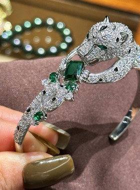 满钻石开口手镯子女款镶钻宝石