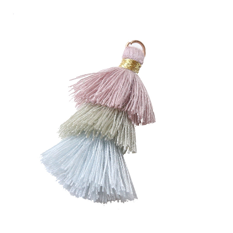 撞色棉线穗子小三层流苏文艺吊坠diy手工饰品耳环项链配件材料,淘宝优惠券,粉丝福利购,淘宝优惠卷
