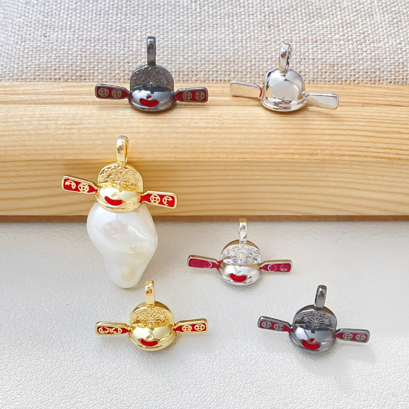 真金电镀保色包金财神帽DIY手工饰品手链项链资质巴洛克插针配件,淘宝优惠券,粉丝福利购,淘宝优惠卷