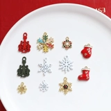 Рождественские металлические носки, перчатки, подвеска, серьги ручной работы, сумка, аксессуар для сумки, со снежинками, DIY