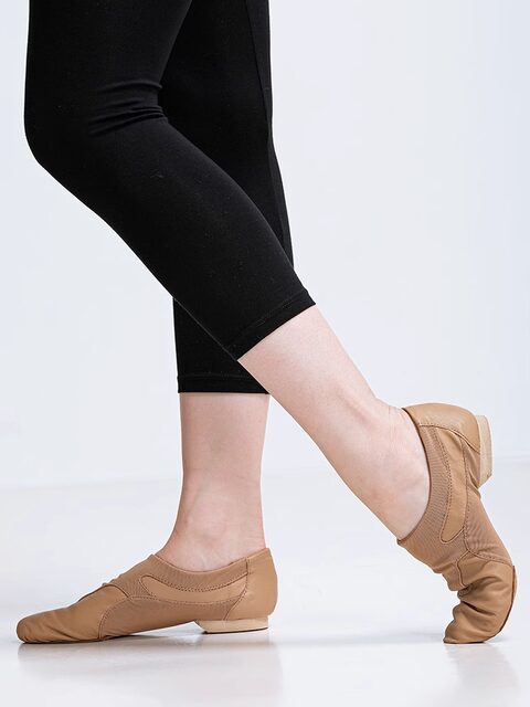 Sansha jazz shoes cowhide soft sole elastic mesh