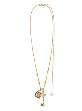 小众甜酷设计小锁珍珠吊坠毛衣链