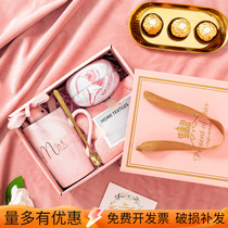 Ceramic Cup Companion Gift Home Cup Creative Gift Water Glass Women Mark Cup Gift Box Wedding wedding Back to custom