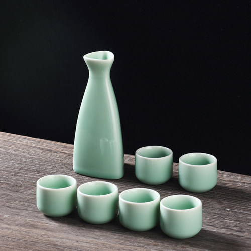 传统酒杯套装家用陶瓷酒具白酒杯仿古分酒器黄酒清酒壶古风小酒盅 - 图0