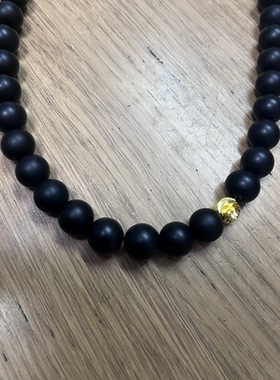 FELIX高级感黑色磨砂玻璃珠串珠金珠项链简约大气时尚ins博主同款