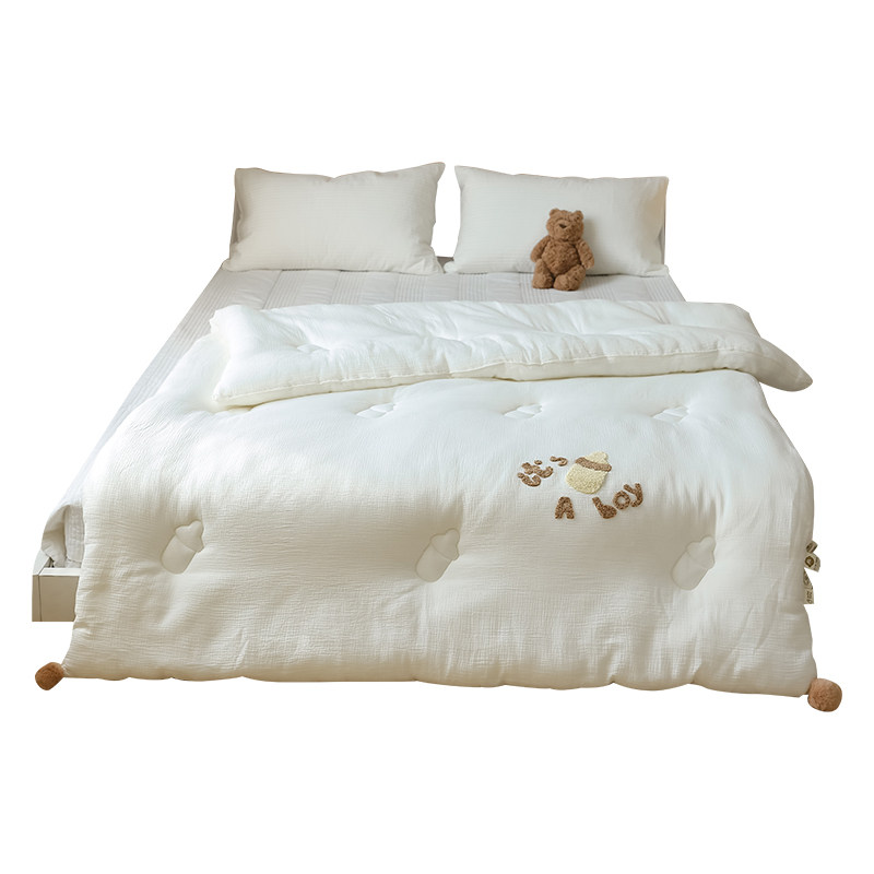 在耳边A类全棉双层纱儿童被芯毛巾绣可水洗空调被纯棉春秋薄被子,淘宝优惠券,粉丝福利购,淘宝优惠卷