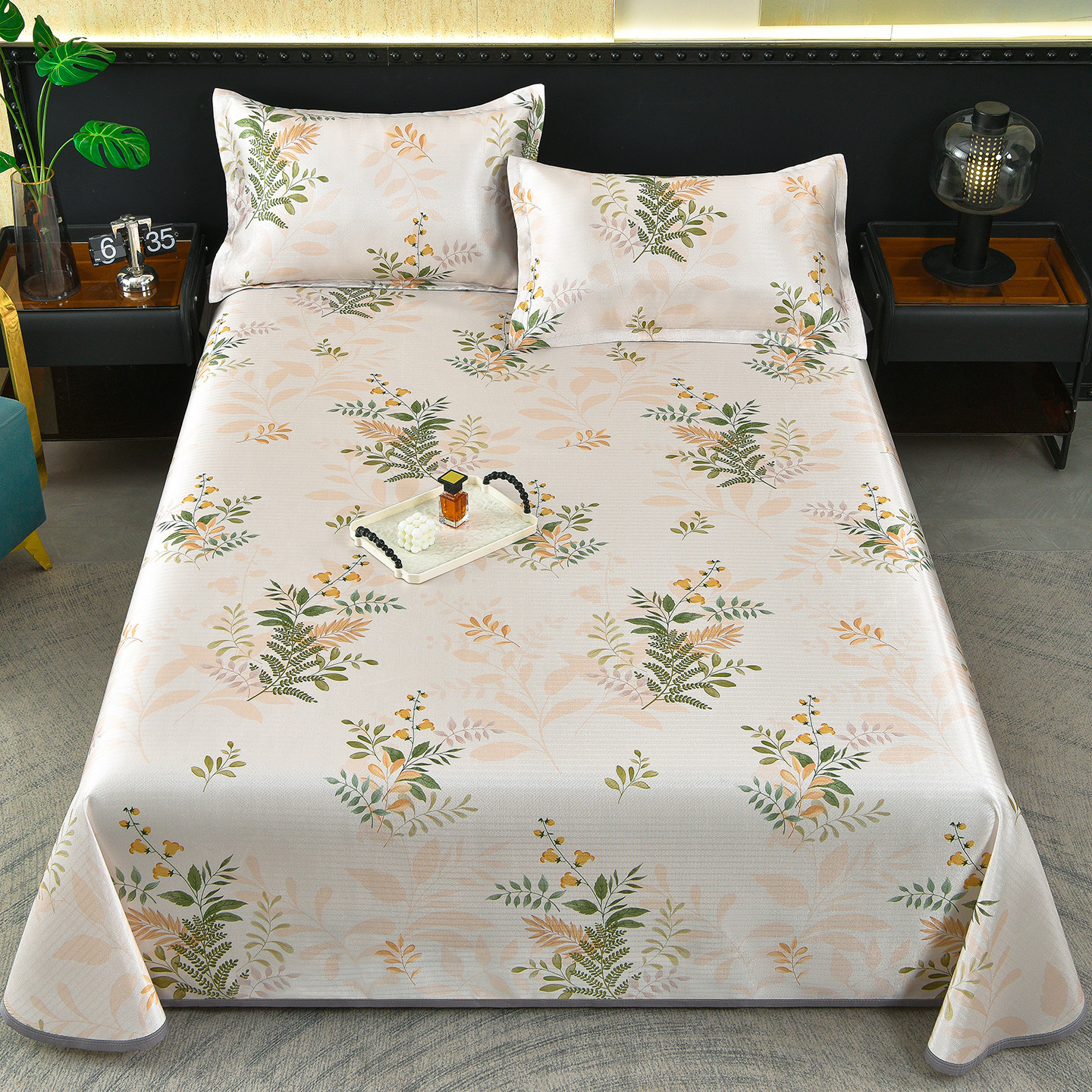 新款冰丝凉席三件套可机洗夏季凉席折叠软席夏天席子床单夏凉席