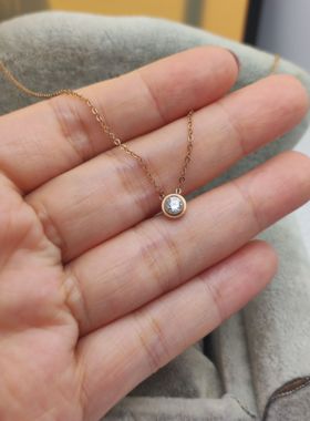 清冷美人 灵气锆石项链迷人锁骨链钛钢镀K金不掉色 项链女 饰品