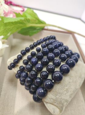 满19包邮 星空超闪圆珠手串叠戴女 蓝砂手链手镯手环珠串盘串