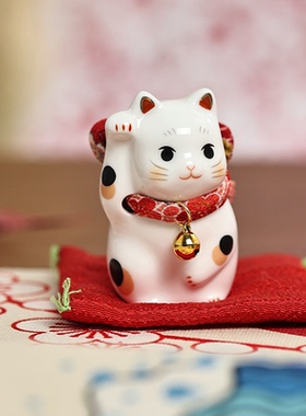药师窑祈愿猫摆件彩绘手作饰品