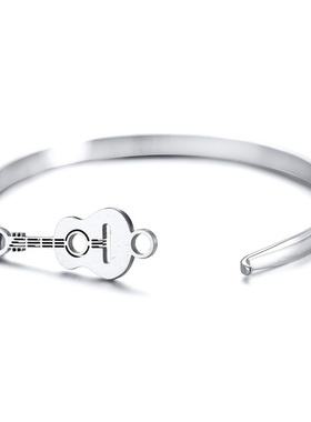 韩版吉他手镯女款轻奢小众设计高级感钛钢女生手环饰品礼物送女友