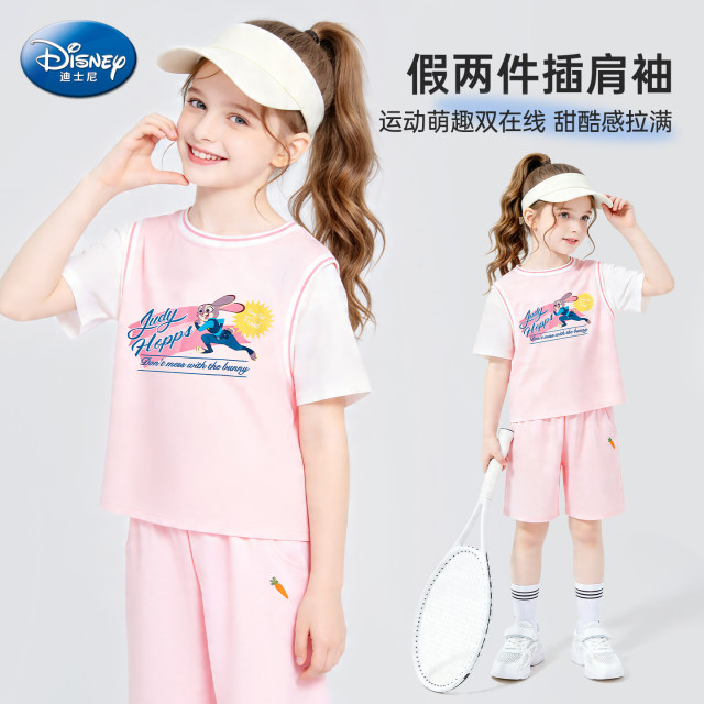 Disney Girls Ice Silk ຊຸດກິລາສັ້ນແຫ້ງໄວ