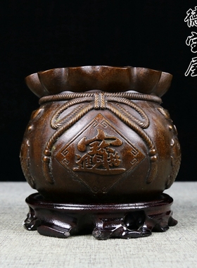 纯铜创意聚宝盆摆件金元宝复古摆放钱袋香炉家居装饰乔迁开业礼品