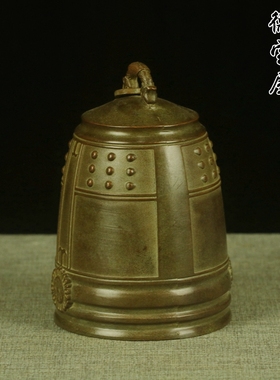 复古纯铜钟摆件挂钟铜铃铛黄铜