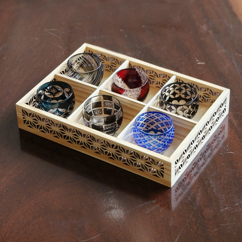 日式江沪切子清酒杯家用果酒杯手工雕刻杯烧酒杯九宫格甜酒杯套装,淘宝优惠券,粉丝福利购,淘宝优惠卷