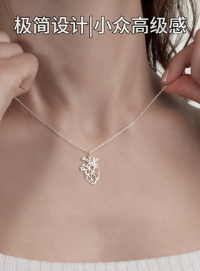 医学生礼物|925纯银心脏项链ins