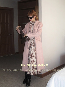 ສາວ Shaoyaoju Windsor Castle temperament ແອວທີ່ອ່ອນໂຍນ double-sided cashmere coat woolen coat women winter