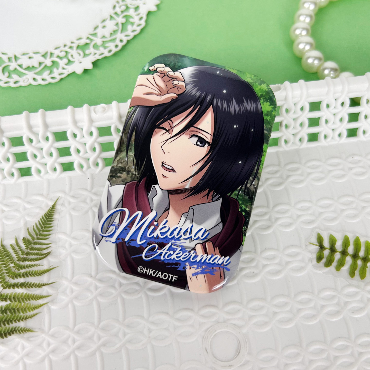 日本正版 进击的巨人 圆角方徽章第2弹 盲抽款 艾伦三笠 周边谷子 - 图1