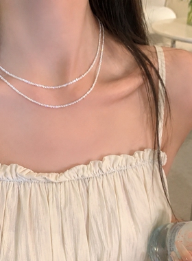 防水防汗不掉色波光碎闪项链女