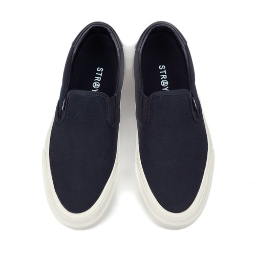 谁人滑板】STRAYE黑色一脚蹬slip-on懒人鞋硫化长板3E滑板鞋男款 - 图0