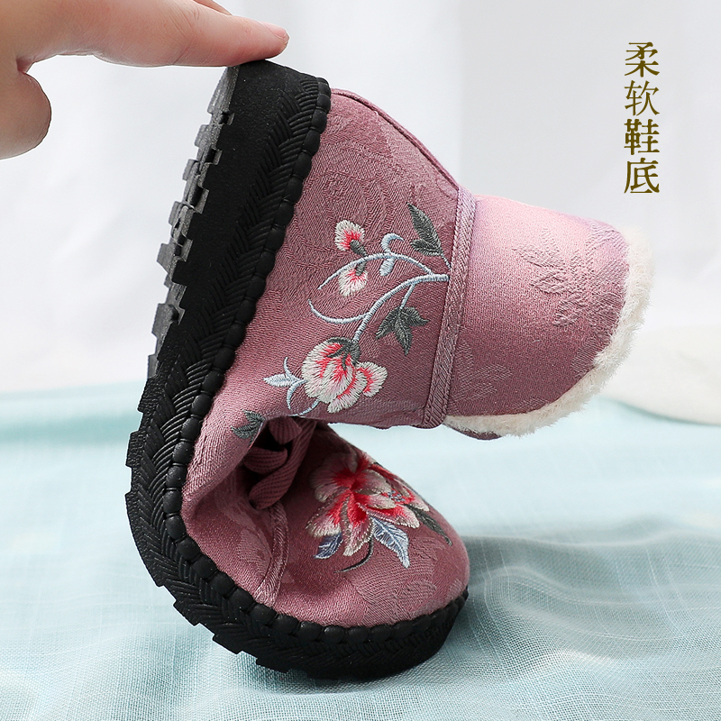老北京女棉鞋女冬老年鞋加绒加厚老奶奶棉鞋软底防滑平跟妈妈鞋子 - 图1