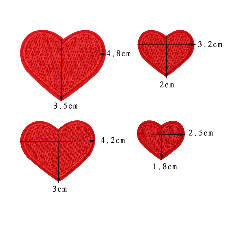 自粘小爱心布贴迷你小号桃心补丁贴羽绒衣服裤子刺绣贴布装饰贴花 - 图1