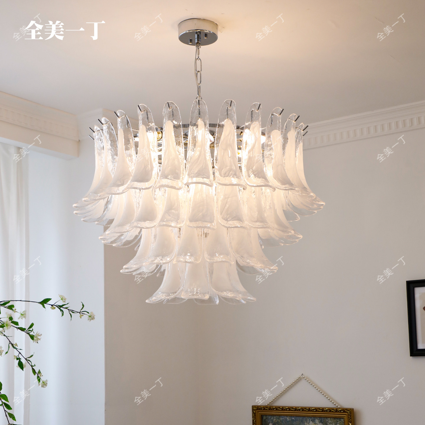 全美一丁 手工玻璃灯美式复古vintage卧室客厅轻奢法式餐厅吊灯,淘宝优惠券,粉丝福利购,淘宝优惠卷