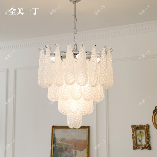 全美一丁 别墅复式楼梯轻奢水晶玻璃吊灯美式复古客厅餐厅卧室灯