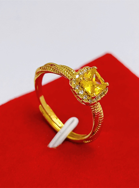 精品沙金戒指女海豚花朵蝴蝶结开口指环均码小众设计高级感饰品