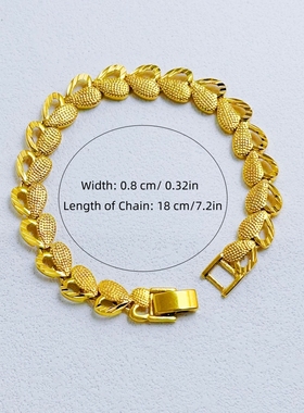 越南沙金爱心表带手链女款高级感小众设计手饰真空镀金高保色饰品